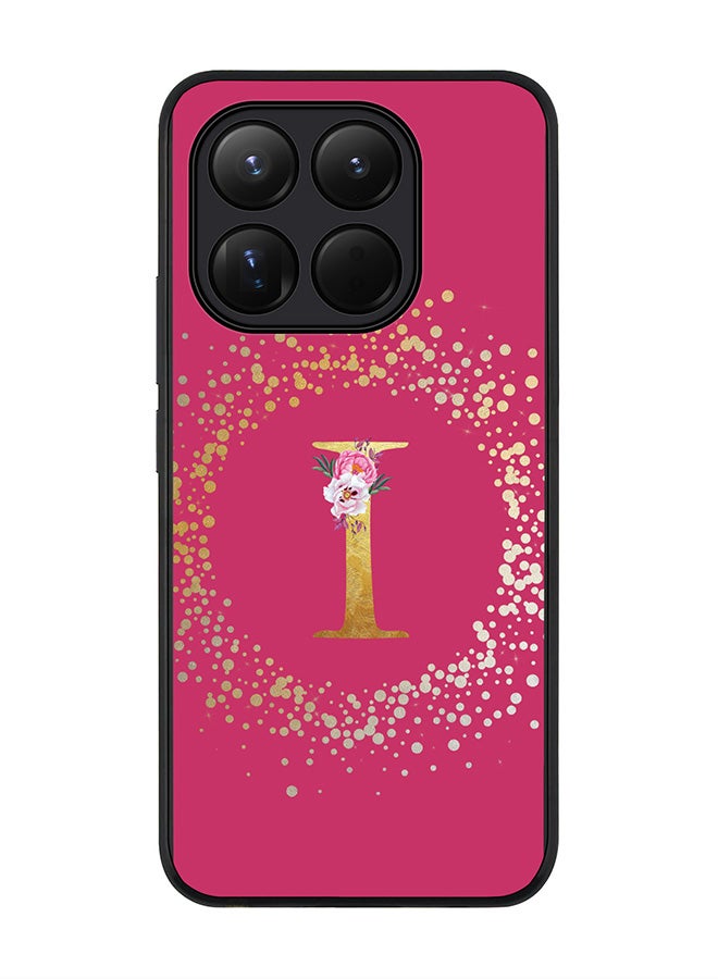 For Xiaomi 15T Case,Slim fit Camera Protection, Shockproof Thin Phone cover  - Custom Monogram Floral - I ( Deep Pink )